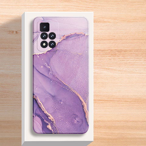 Coque Silicone Motif Fantaisie Souple Couleur Unie Etui Housse pour Xiaomi Redmi Note 11T 5G Violet