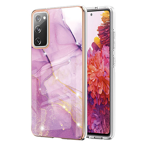 Coque Silicone Motif Fantaisie Souple Couleur Unie Etui Housse Y05B pour Samsung Galaxy S20 Lite 5G Violet Clair