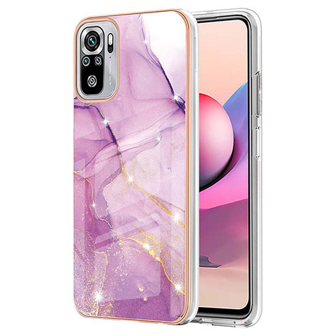 Coque Silicone Motif Fantaisie Souple Couleur Unie Etui Housse Y05B pour Xiaomi Redmi Note 10 4G Violet Clair