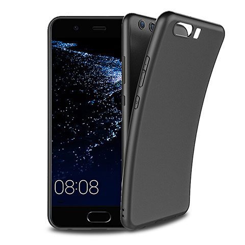 Coque Silicone Souple Couleur Unie Gel Q01 pour Huawei P10 Plus Noir