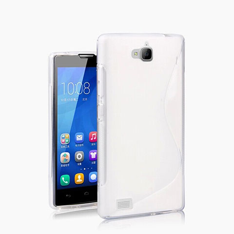 Coque Silicone Souple Vague S-Line pour Huawei Honor 3C Blanc