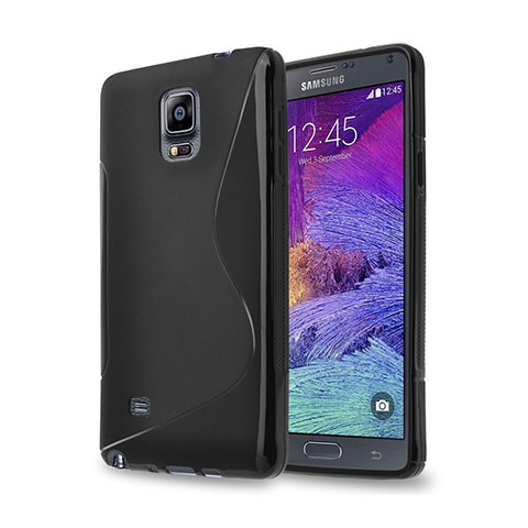 Coque Silicone Souple Vague S-Line pour Samsung Galaxy Note 4 Duos N9100 Dual SIM Noir