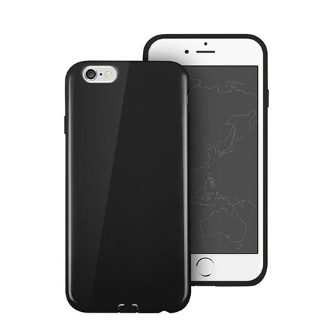 Coque Silicone TPU Souple Couleur Unie pour Apple iPhone 6 Noir
