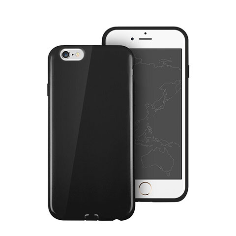 Coque Silicone TPU Souple Couleur Unie pour Apple iPhone 6S Noir