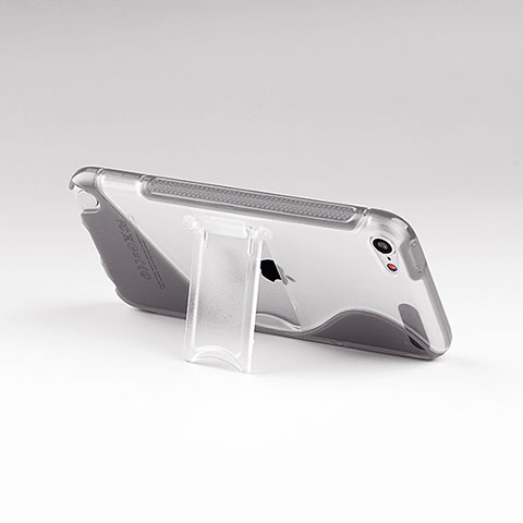 Coque Silicone Transparente Vague S-Line avec Bequille pour Apple iPod Touch 5 Gris