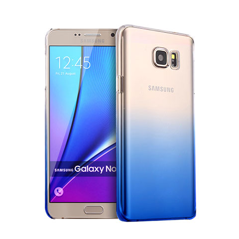 Coque Transparente Rigide Degrade pour Samsung Galaxy Note 5 N9200 N920 N920F Bleu