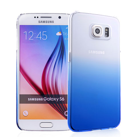 Coque Transparente Rigide Degrade pour Samsung Galaxy S6 Duos SM-G920F G9200 Bleu