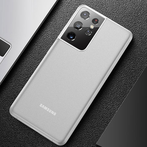 Coque Ultra Fine Plastique Rigide Etui Housse Transparente U01 pour Samsung Galaxy S21 Ultra 5G Blanc
