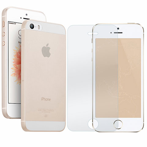 Coque Ultra Fine Plastique Rigide Transparente et Protecteur d'Ecran pour Apple iPhone SE Clair