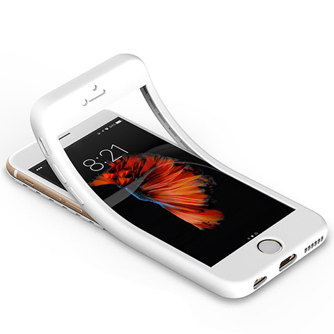 Coque Ultra Fine Silicone Souple 360 Degres Avant et Arriere pour Apple iPhone 6 Blanc