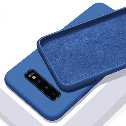 Coque Ultra Fine Silicone Souple 360 Degres Housse Etui C02 pour Samsung Galaxy S10 Plus Bleu