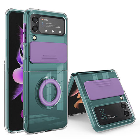 Coque Ultra Fine Silicone Souple 360 Degres Housse Etui MJ1 pour Samsung Galaxy Z Flip4 5G Violet Clair