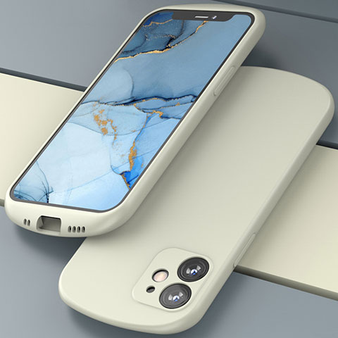 Coque Ultra Fine Silicone Souple 360 Degres Housse Etui N01 pour Apple iPhone 12 Mini Blanc