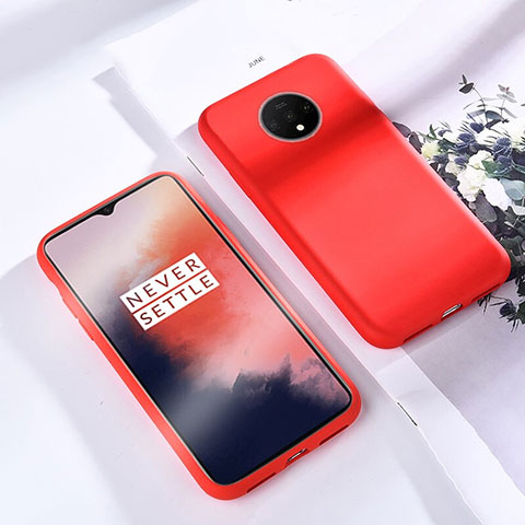 Coque Ultra Fine Silicone Souple 360 Degres Housse Etui pour OnePlus 7T Rouge