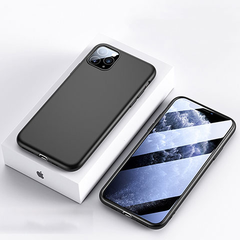 Coque Ultra Fine Silicone Souple 360 Degres Housse Etui S01 pour Apple iPhone 11 Pro Max Noir