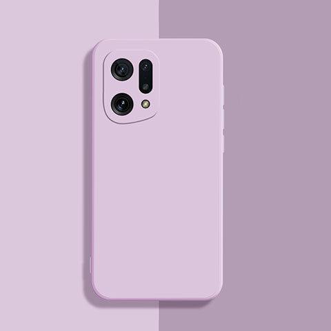 Coque Ultra Fine Silicone Souple 360 Degres Housse Etui S03 pour Oppo Find X5 5G Violet Clair