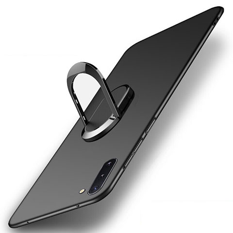 Coque Ultra Fine Silicone Souple avec Support Bague Anneau Aimante Magnetique K01 pour Samsung Galaxy Note 10 Noir