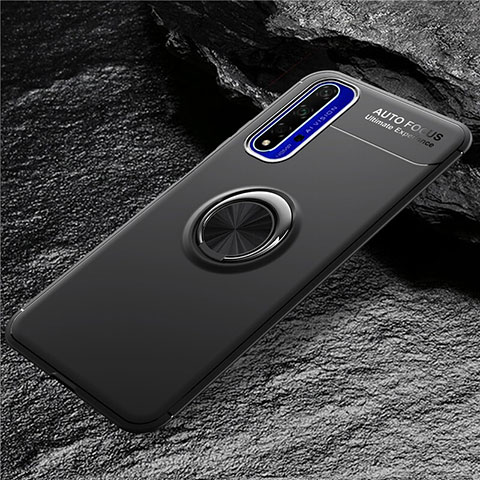 Coque Ultra Fine Silicone Souple avec Support Bague Anneau Aimante Magnetique pour Huawei Honor 20 Noir