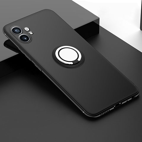 Coque Ultra Fine Silicone Souple avec Support Bague Anneau Aimante Magnetique pour Nothing Phone 1 Noir