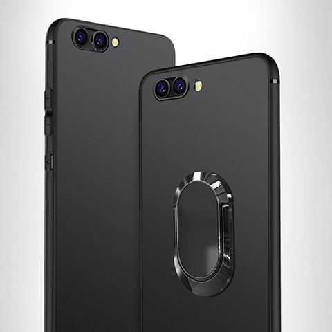 Coque Ultra Fine Silicone Souple avec Support Bague Anneau pour Huawei Honor View 10 Noir
