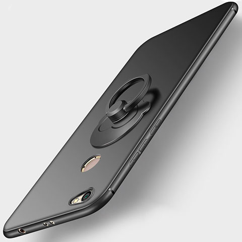 Coque Ultra Fine Silicone Souple avec Support Bague Anneau pour Xiaomi Redmi Note 5A Prime Noir