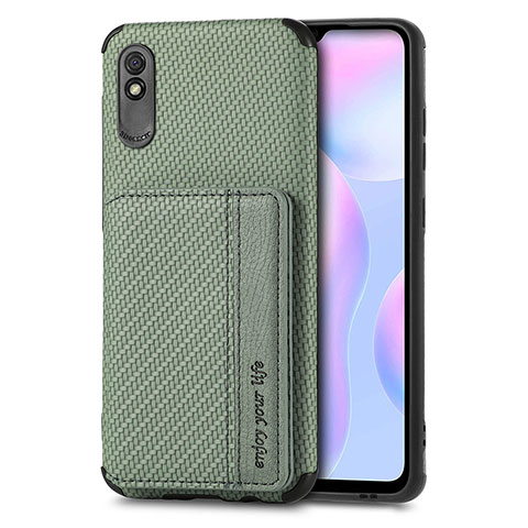 Coque Ultra Fine Silicone Souple Housse Etui avec Aimante Magnetique S02D pour Xiaomi Redmi 9AT Vert