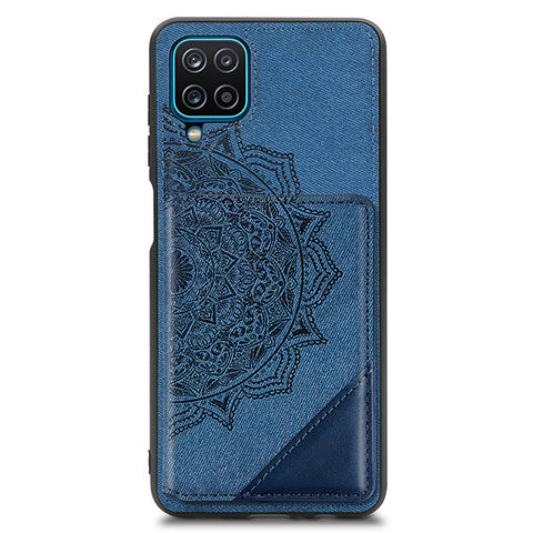 Coque Ultra Fine Silicone Souple Housse Etui avec Aimante Magnetique S03D pour Samsung Galaxy M12 Bleu