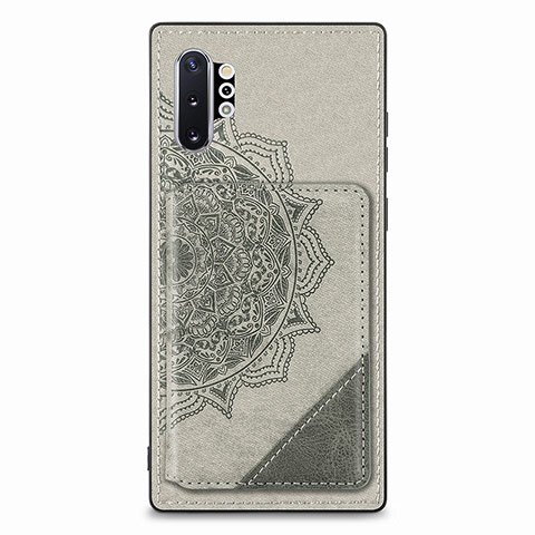 Coque Ultra Fine Silicone Souple Housse Etui avec Aimante Magnetique S03D pour Samsung Galaxy Note 10 Plus 5G Gris