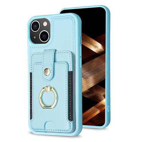 Coque Ultra Fine Silicone Souple Housse Etui avec Aimante Magnetique S04D pour Apple iPhone 15 Plus Bleu Ciel