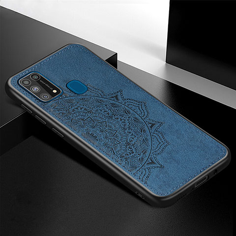 Coque Ultra Fine Silicone Souple Housse Etui avec Aimante Magnetique S04D pour Samsung Galaxy M21s Bleu