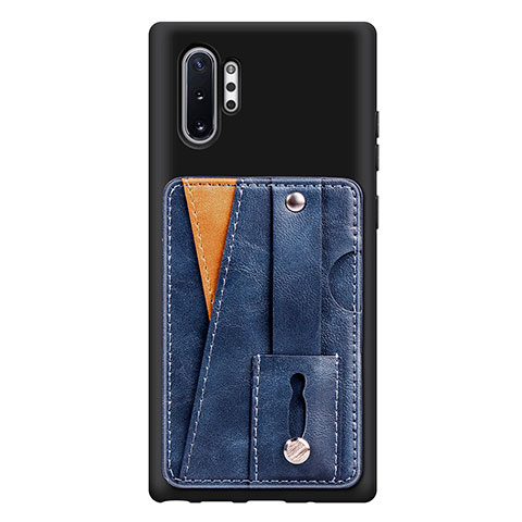 Coque Ultra Fine Silicone Souple Housse Etui avec Aimante Magnetique S06D pour Samsung Galaxy Note 10 Plus 5G Bleu