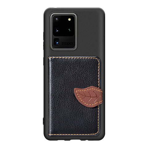 Coque Ultra Fine Silicone Souple Housse Etui avec Aimante Magnetique S06D pour Samsung Galaxy S20 Ultra Noir