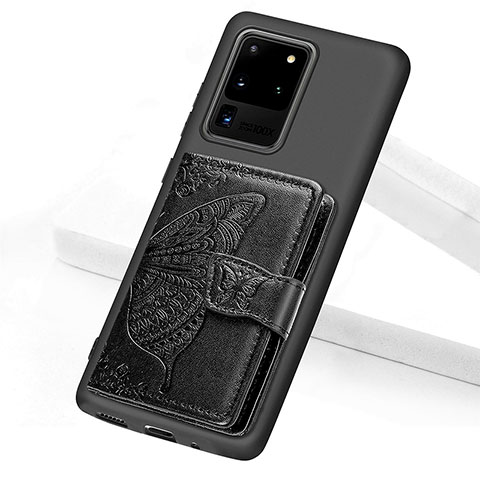 Coque Ultra Fine Silicone Souple Housse Etui avec Aimante Magnetique S11D pour Samsung Galaxy S20 Ultra Noir
