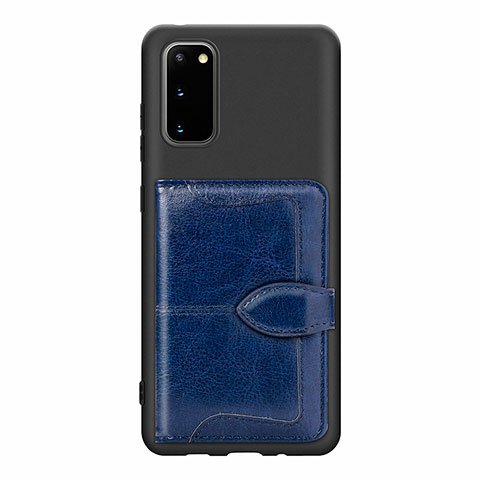 Coque Ultra Fine Silicone Souple Housse Etui avec Aimante Magnetique S13D pour Samsung Galaxy S20 5G Bleu