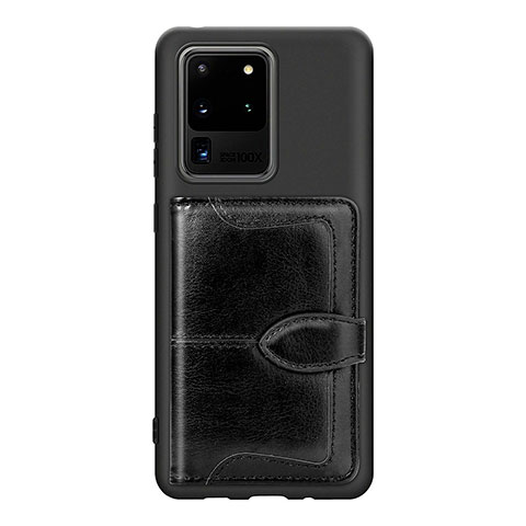 Coque Ultra Fine Silicone Souple Housse Etui avec Aimante Magnetique S14D pour Samsung Galaxy S20 Ultra 5G Noir
