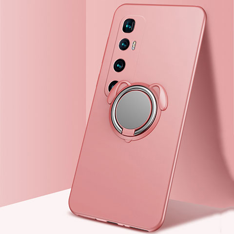 Coque Ultra Fine Silicone Souple Housse Etui avec Support Bague Anneau Aimante Magnetique A01 pour Xiaomi Mi 10 Ultra Or Rose