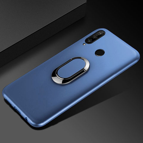 Coque Ultra Fine Silicone Souple Housse Etui avec Support Bague Anneau Aimante Magnetique pour Huawei Honor 20 Lite Bleu