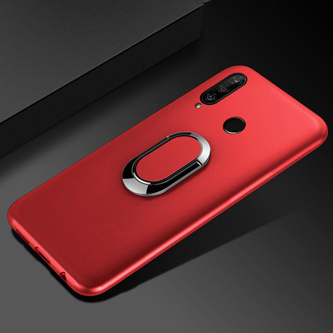 Coque Ultra Fine Silicone Souple Housse Etui avec Support Bague Anneau Aimante Magnetique pour Huawei Honor 20E Rouge