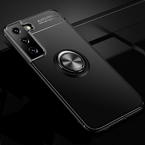 Coque Ultra Fine Silicone Souple Housse Etui avec Support Bague Anneau Aimante Magnetique pour Samsung Galaxy S21 5G Noir
