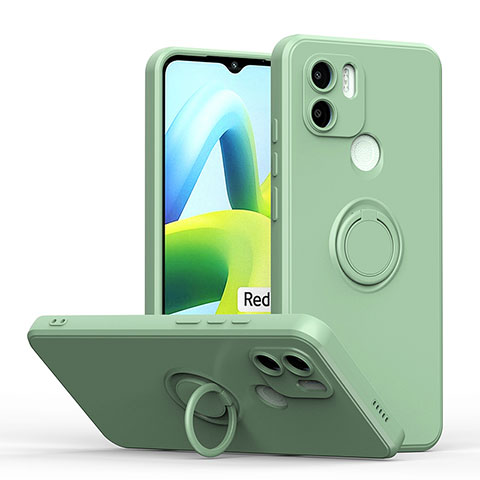 Coque Ultra Fine Silicone Souple Housse Etui avec Support Bague Anneau Aimante Magnetique QW1 pour Xiaomi Redmi A2 Plus Pastel Vert