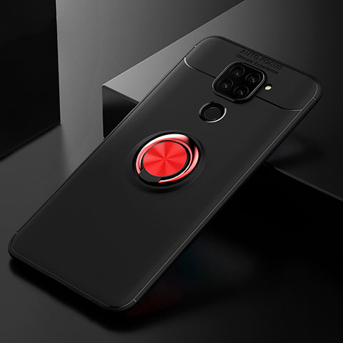 Coque Ultra Fine Silicone Souple Housse Etui avec Support Bague Anneau Aimante Magnetique SD2 pour Xiaomi Redmi 10X 4G Rouge et Noir
