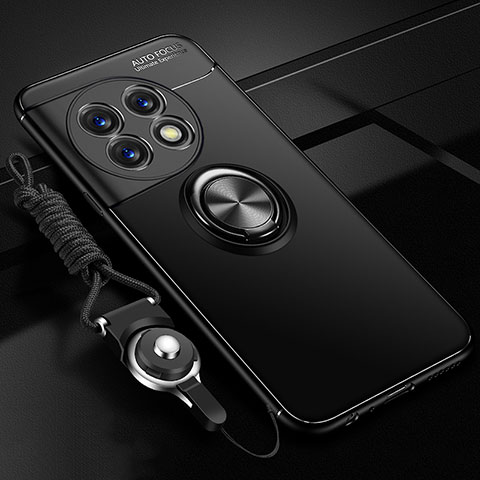 Coque Ultra Fine Silicone Souple Housse Etui avec Support Bague Anneau Aimante Magnetique SD3 pour OnePlus 11R 5G Noir