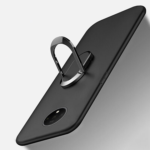 Coque Ultra Fine Silicone Souple Housse Etui avec Support Bague Anneau Aimante Magnetique T01 pour OnePlus 7T Noir