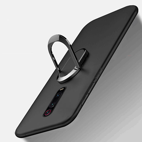 Coque Ultra Fine Silicone Souple Housse Etui avec Support Bague Anneau Aimante Magnetique T03 pour Xiaomi Redmi K20 Noir