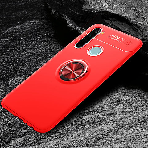 Coque Ultra Fine Silicone Souple Housse Etui avec Support Bague Anneau Aimante Magnetique T04 pour Xiaomi Redmi Note 8 Rouge