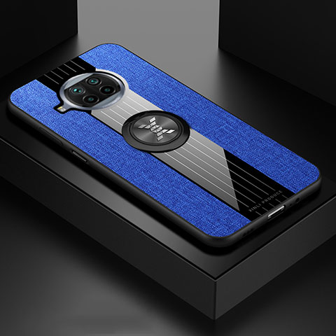 Coque Ultra Fine Silicone Souple Housse Etui avec Support Bague Anneau Aimante Magnetique X01L pour Xiaomi Mi 10T Lite 5G Bleu