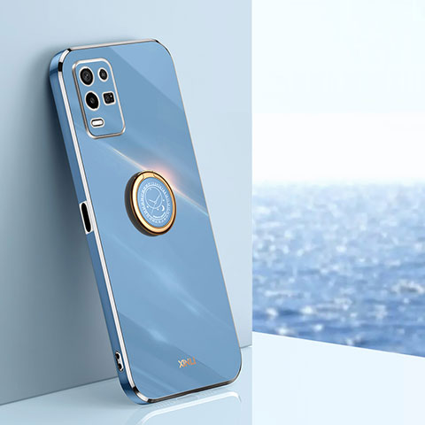 Coque Ultra Fine Silicone Souple Housse Etui avec Support Bague Anneau Aimante Magnetique XL1 pour Oppo K9X 5G Bleu