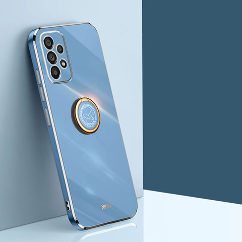 Coque Ultra Fine Silicone Souple Housse Etui avec Support Bague Anneau Aimante Magnetique XL1 pour Samsung Galaxy A23 5G Bleu