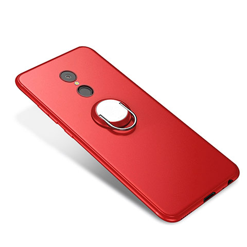 Coque Ultra Fine Silicone Souple Housse Etui avec Support Bague Anneau pour Xiaomi Redmi 5 Rouge