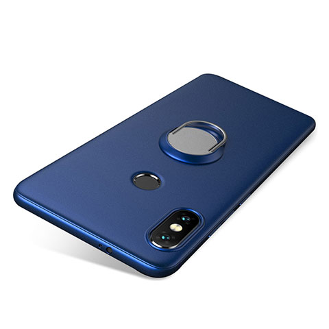 Coque Ultra Fine Silicone Souple Housse Etui avec Support Bague Anneau pour Xiaomi Redmi Note 5 AI Dual Camera Bleu